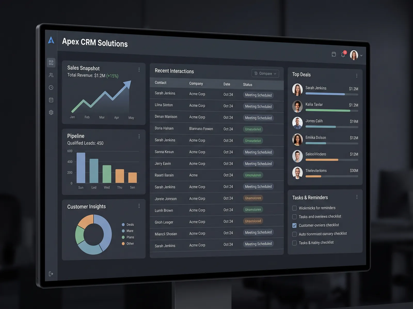 Interface illustration — CRM & Automation