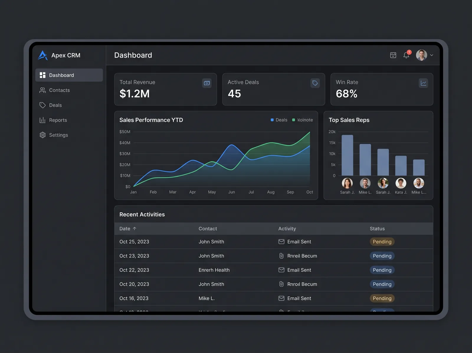 Interface illustration — CRM & Automation