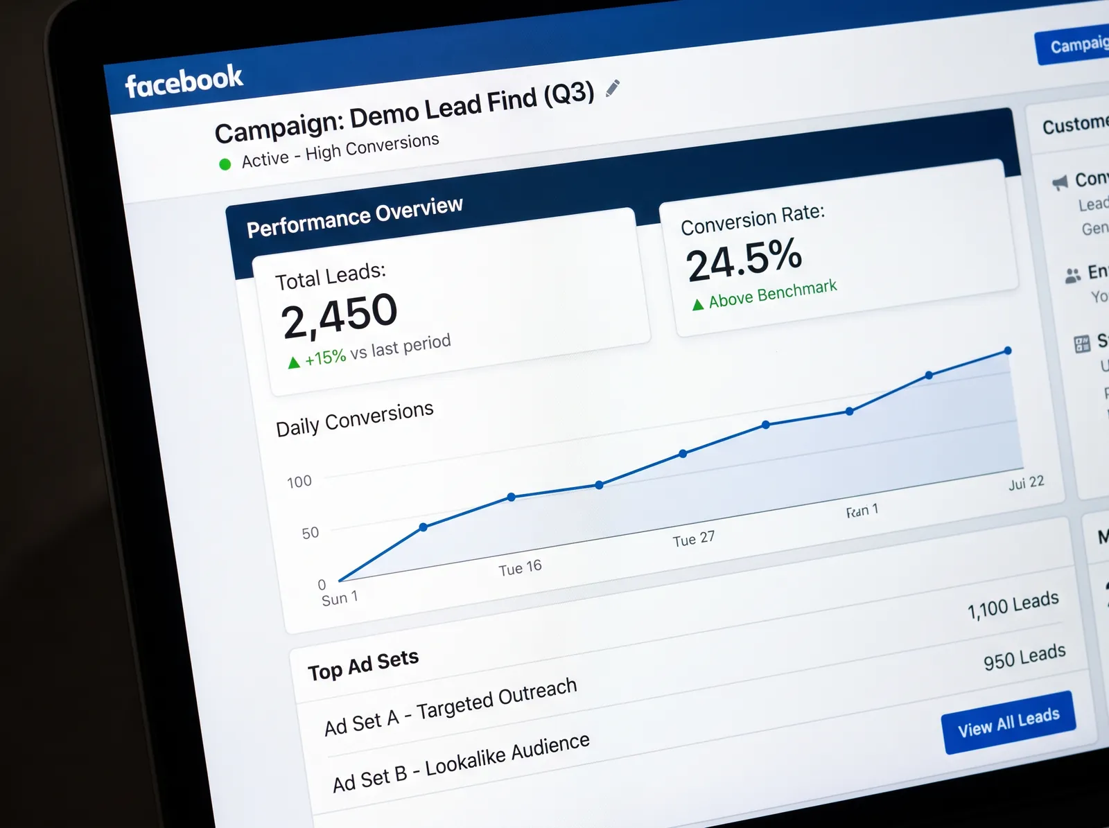 Interface illustration — Lead Generation